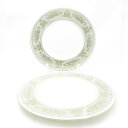 美品 WEDGWOOD ウェッジウッド コロンビアセージグリーン 大皿 2枚 27cmプレート ペア SY10552A3 【中古】