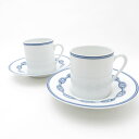 美品 HERMES エルメス シェーヌダンクル カップ&ソーサー 2客 ペア SY10583D 【中古】