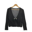 KL LAGERFELD カールラガーフェルド カーディガン 38 (M) 綿 シルク 長袖 ビジュー ラインストーン レディース AM5963A23 【中古】