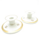 美品 ROYAL COPENHAGEN ロイヤルコペンハーゲン ゴールデンクローバー キャンドルホルダー 2点 ペア スタンド インテリア SU8463F 【中...