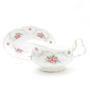 美品 ROYAL ALBERT ロイヤルアルバート TRANQUILLITY トランキュリティ グレービーボート&受け皿 ソース入れ ポット 花柄 フラワー 英...