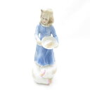 美品 ROYAL DOULTON ロイヤルドルトン HN3051 カントリーガール にわとり フィギュリン 少女 置物 陶器人形 オブジェ インテリア SU86...