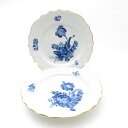 ROYAL COPENHAGEN ロイヤルコペンハーゲン ブルーフラワーカーブ 中皿 2枚 ペア 金彩 17cmプレート パン ケーキ SM3002J 【中古】