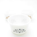 PYREX パイレックス サマーインプレッション (タイニーフラワー) シュガーボウル 3枚 ミルクガラス セット ヴィンテージ オールド コーニング SY10...