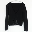 KL LAGERFELD カールラガーフェルド カーディガン 38 ウール100% スパンコール 装飾 長袖 トップス レディース AU2695A80 【中古】