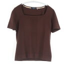 美品 BURBERRY バーバリー 半袖ニット 2(Mサイズ相当) ウール100% トップス 茶 レディース AU2703A80 【中古】