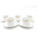 美品 GeorgerBoyer ジョルジュボワイエ リモージュ デミタスカップ&ソーサー 5客 セット コーヒー 花柄 フラワー SU8767B1 【中古】