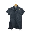 美品 adidas アディダス ポロシャツ M ポリエステル100% 半袖 ゴルフ ウェア フリル レディース AM6050A56 【中古】