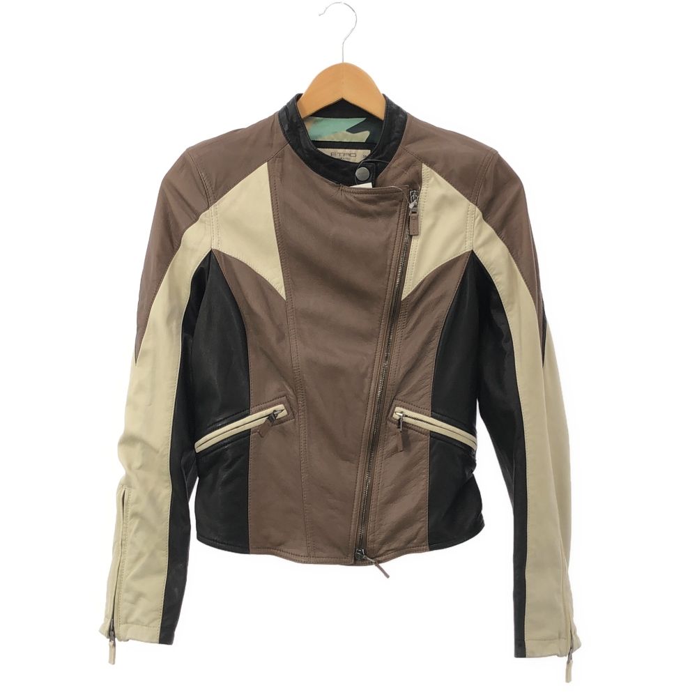 美品 ETRO エトロ ジャケット 38 羊革 フロントファスナー レディース AY5864W4 【中古】