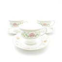 WEDGWOOD ウェッジウッド ブロケード ティーカップ&ソーサー 3客 セット リー 紅茶 コーヒー 黒壺 廃盤 SU9245G1 【中古】