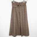 美品 Apaiser lame アぺゼラム スカート 36 ポリエステル ミモレ丈 プリーツ 千鳥 レディース AT1056A49 【中古】