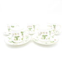 美品 WEDGWOOD ウェッジウッド ワイルドストロベリー コーヒーカップ&ソーサー 5客 セット キャン 珈琲 英国 花柄 金彩 SU9281U2 【中古】