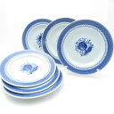 ROYAL COPENHAGEN ロイヤルコペンハーゲン トランクェーバー ブルー 中皿 6枚 20cmプレートセット ラウンド 青 花 北欧 SU9634S2...