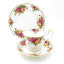 ROYAL ALBERT ロイヤルアルバート オールドカントリーローズ ティーカップ&ソーサー、18cmプレート 2点 トリオ1セット ケーキ皿 紅茶 英国 S...