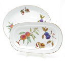 ROYAL WORCESTER ロイヤルウースター イヴシャム オーバル皿2種 2枚 プレートセット サンドイッチトレイ プラタ SU9794V1