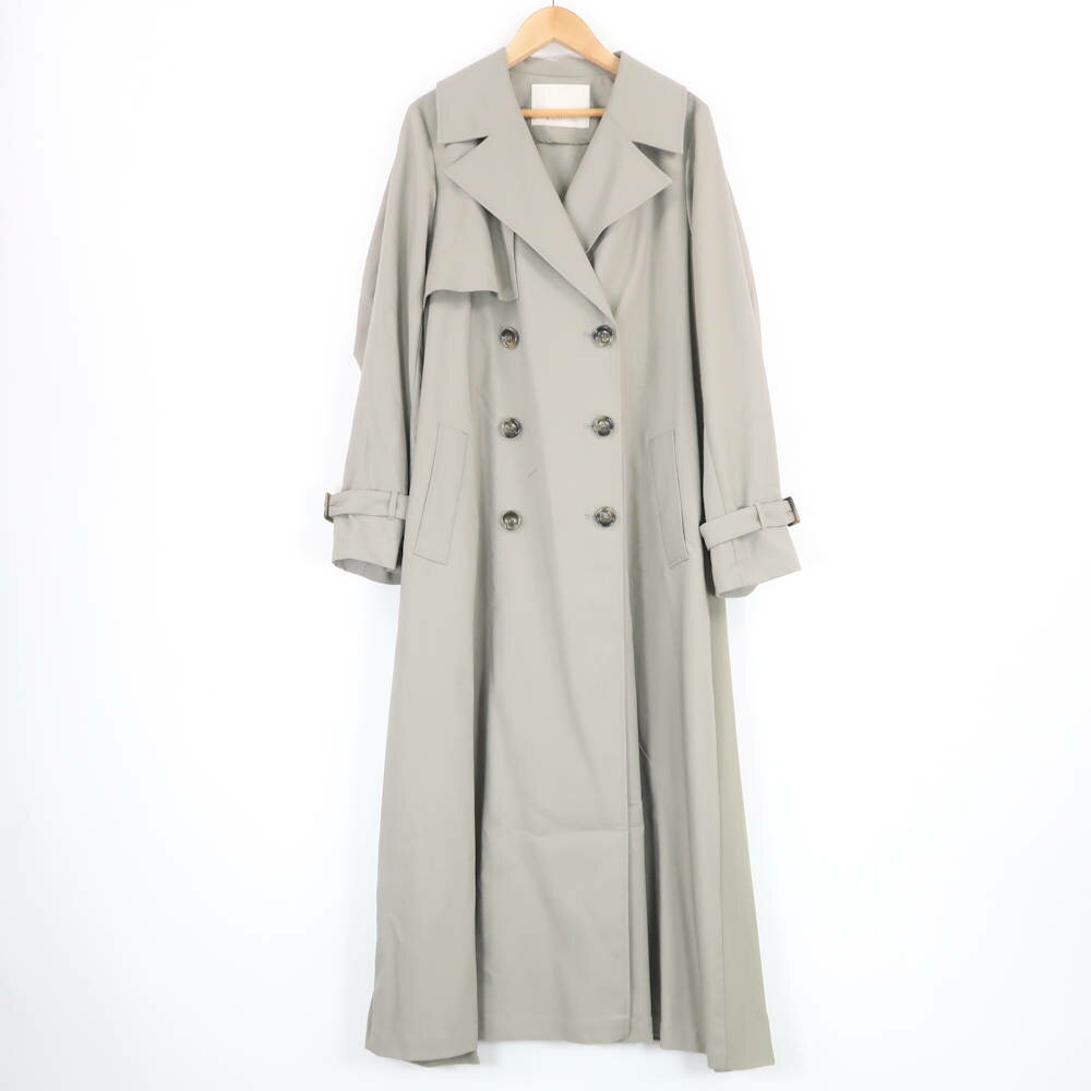 美品 Andemiu アンデミュウ トレンチコート F ポリエステル 他 スプリング プリーツ レディース AM6322B3 【中古】