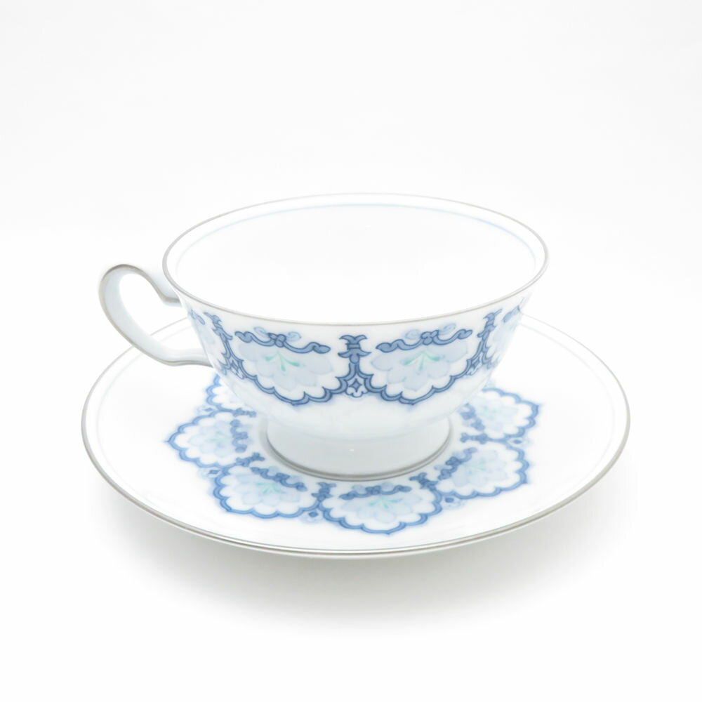 美品 OKURA 大倉陶園 呉須正倉院 カップ＆ソーサー 1客 ティー コーヒー 碗皿 SO2350J2 【中古】