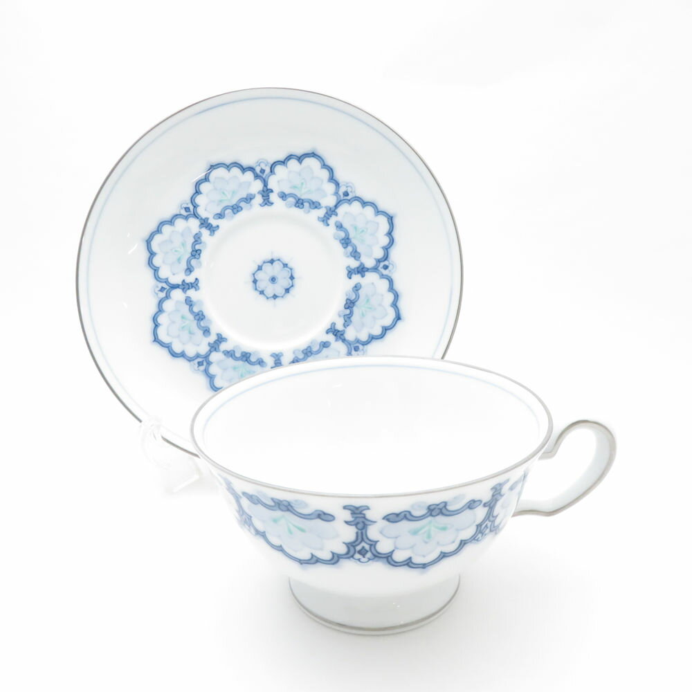 美品 OKURA 大倉陶園 呉須正倉院 カップ＆ソーサー 1客 ティー コーヒー 碗皿 SO2350J2 【中古】