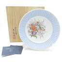 美品 Fukagawa Seiji 深川製磁 色絵花かざり しのぎ7号皿 中皿 1枚 23cmプレート 飾り皿 有田焼 和食器 SU10165J1 【中古】