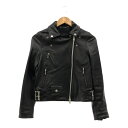 美品 DENHAM デンハム ダブルライダースジャケット 36 羊革 レザー レディース AT1161W4 【中古】