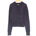 Theory セオリー ニットパーカー 2 (M) 綿100% 長袖 フード ジップアップ レディース AM6351A13 【中古】