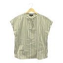 美品 Theory セオリー 01-2208213-990-902 シャツ S コットン 半袖 ストライプ レディース AN1287A41 【中古】