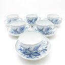 美品 MEISSEN マイセン ブルーオニオン 572/562 カップ&ソーサー 6客 セット ティー コーヒー 碗皿 SU10203E2 【中古】