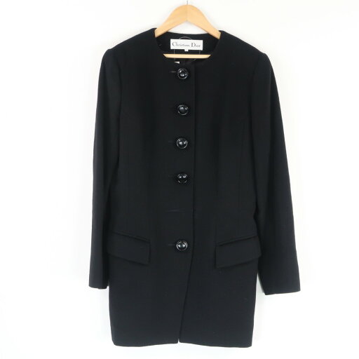 Christian Dior ディオール ノーカラーコート 11 ウール ナイロン レディース AN1396B4 【中古】 Christian Dior ディオール ノーカラーコート 11 ウール ナイロン レディース AN1396B4 【中古】