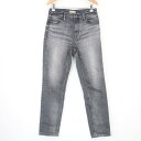 美品 YANUK ヤヌーク ルース スリム テーパード グレー デニム パンツ 25 コットン他 レディース AT1307A5 【中古】