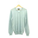 EMPORIO ARMANI アルマーニ ニットトップス 42 M カシミヤ コットン 長袖 Vネック レディース AM6376A25 【中古】