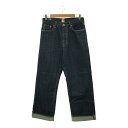 美品 EDWIN エドウィン 505 パンツ M コットン100% デニム ワイド ストレート レディース AT1185A28 【中古】