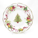 未使用 ROYAL ALBERT ロイヤルアルバート オールドカントリーローズ クリスマスツリー 大皿 27cmプレート ディナー ホリデー SM3703C1 ...
