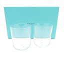 未使用 TIFFANY&Co. ティファニー エルサペレッティ サムプリント グラス 2点 ペア リードクリスタル SN195C1 【中古】