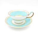美品 WEDGWOOD ウェッジウッド ユーランダーパウダーターコイズ ティーカップ&ソーサー ピオニー SO2789U1 【中古】