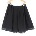 美品 FOXEY NEW YORK フォクシー 32086 フェザーライト スカート 42 L コットン 他 膝丈 レース レディース AM6463A17 【中...