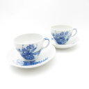 美品 ROYAL COPENHAGEN ロイヤルコペンハーゲン ブルーフラワーカーブ カップ&ソーサー 2客 ペア SY11386F2 【中古】