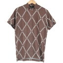 美品 1PIU1UGUALE3 ウノピュウノウグァーレトレ GRK063 S/S MOCK NECK ARGYLE LOGO ゴルフトップス IV(M) ポリエ...