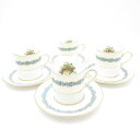 WEDGWOOD ウェッジウッド アップルドア デミタスカップ&ソーサー 4客 セット コーヒー 金彩 黒壺 英国 SU10843U1 【中古】