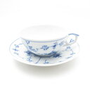 美品 ROYAL COPENHAGEN ロイヤルコペンハーゲン ブルーフルーテッドプレイン ティーカップ&ソーサー 白磁 青 花 フラワー SU10886B4 ...
