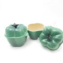 美品 Le Creuset ルクルーゼ ベジタブルシリーズ ココット 2点 ペア ピーマン パプリカ SM3763S2 【中古】