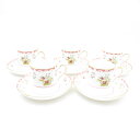 美品 WEDGWOOD ウェッジウッド ビアンカ デミタスカップ&ソーサー 5客 セット エスプレッソ 金彩 黒壺 英国 SU11105B4 【中古】