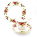 美品 ROYAL ALBERT ロイヤルアルバート オールドカントリーローズ ティーカップ&ソーサー 中皿 2点 セット デザートプレート ケーキ 20cm S...