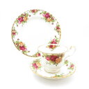 美品 ROYAL ALBERT ロイヤルアルバート オールドカントリーローズ ティーカップ&ソーサー 中皿 2点 セット デザートプレート ケーキ 20cm S...