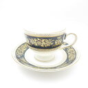 美品 WEDGWOOD ウェッジウッド コロンビア ブルー&ゴールド ティーカップ&ソーサー 1客 リー SY11657A1 【中古】