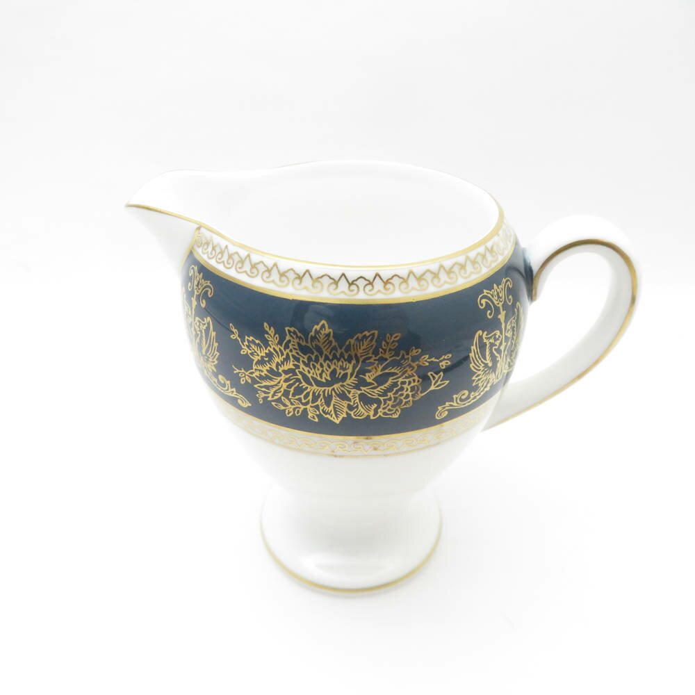 美品 WEDGWOOD ウェッジウッド コロンビア ブルー&ゴールド クリーマー 1点 SY11658A1 【中古】