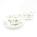 WEDGWOOD ウェッジウッド ワイルドストロベリー ティーカップ&ソーサー 1客 ペア ピオニー SO2917C1 【中古】