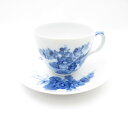美品 ROYAL COPENHAGEN ロイヤルコペンハーゲン ブルーフラワーカーブ 072/073 コーヒーカップ&ソーサー 1客 白磁器 花柄 青 SU11...