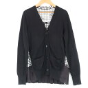 美品 sacai サカイ 18-03592 バックプリーツ カーディガン 1 コットン100% レディース AY6045A9 【中古】