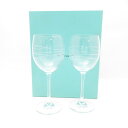 美品 TIFFANY&Co. ティファニー ワイングラス 2客 ペア 高さ18cm SU11058A2 【中古】