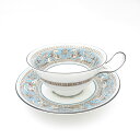 美品 WEDGWOOD ウェッジウッド フロレンティーンターコイズ ティーカップ&ソーサー 1客 ピオニー 黒壺 紅茶 英国 SU11231F2 【中古】